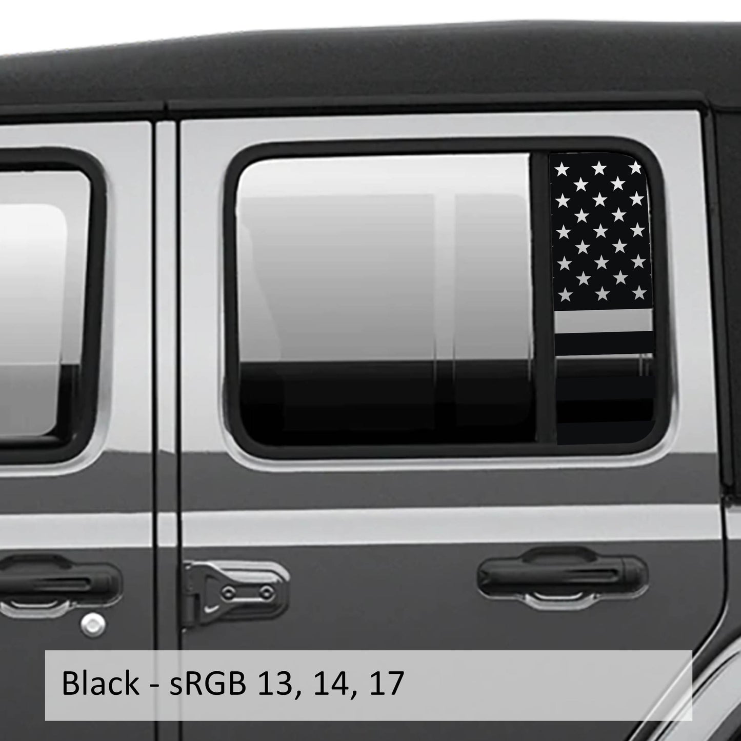 American Flag Side Window Vinyl Decal Set - Fits Jeep Wrangler JL 2018+/Fits Jeep Gladiator JT 2020+