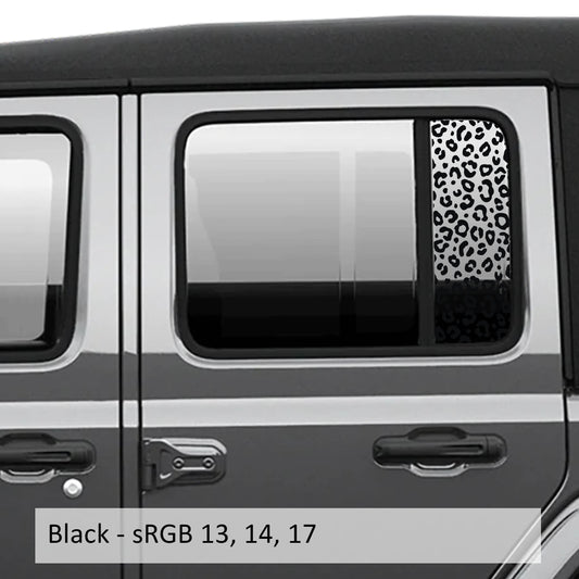 Leopard Print Pattern Side Window Vinyl Decal Set - Fits Jeep Wrangler JL 2018+/Fits Jeep Gladiator JT 2020+