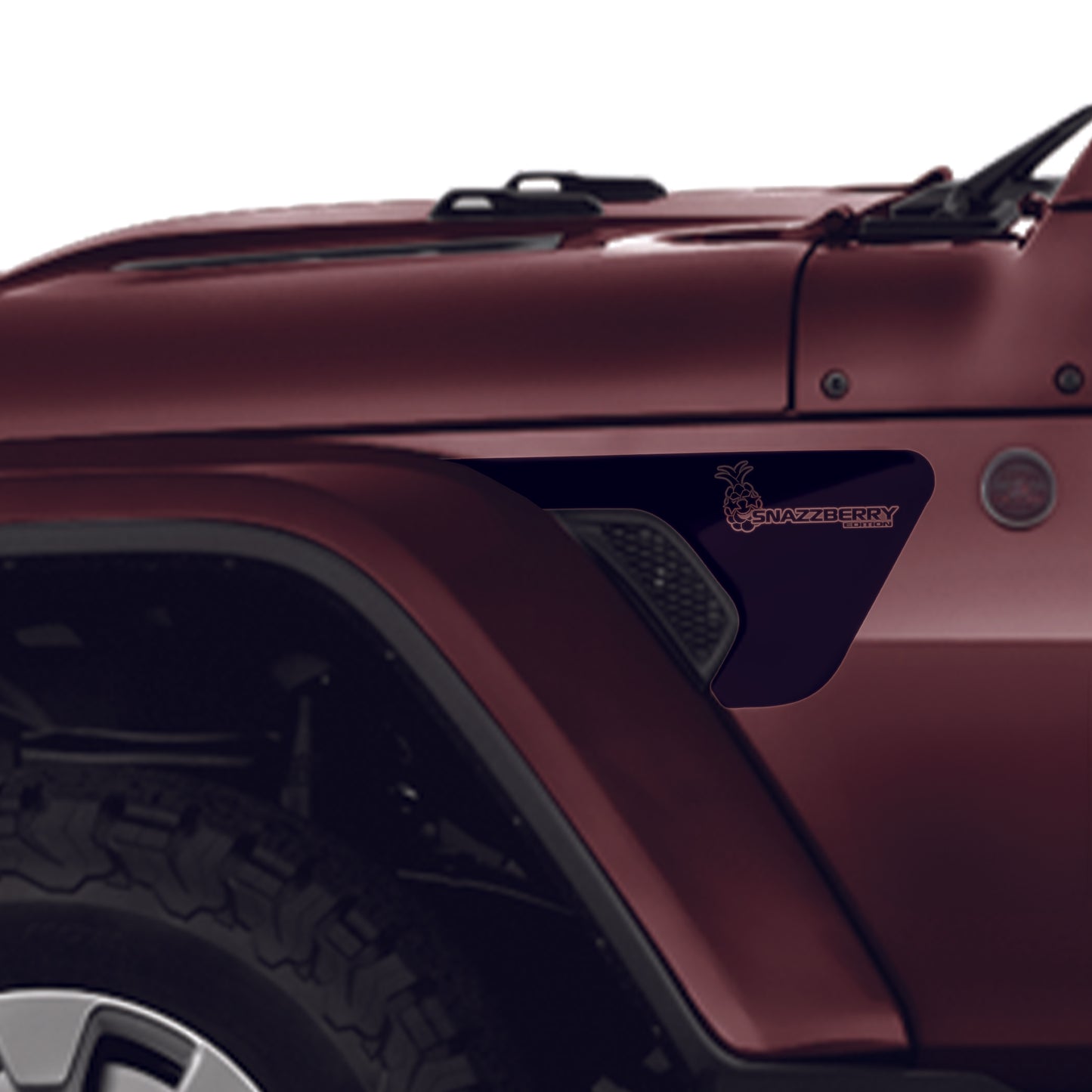 Snazzberry Edition 2pc Fender Vent Transfer Decals for 18+ Wrangler JL JLU Gladiator JT