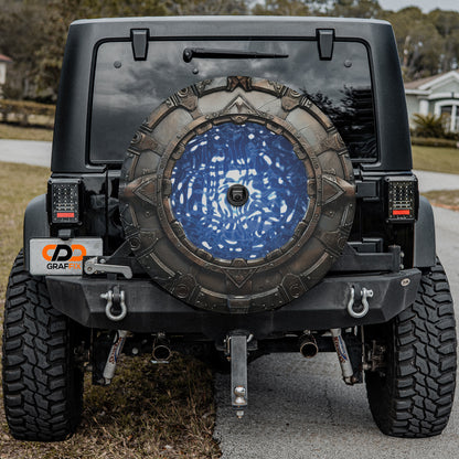 Space Arch Portal Spare Tire Cover With Backup Camera Hole