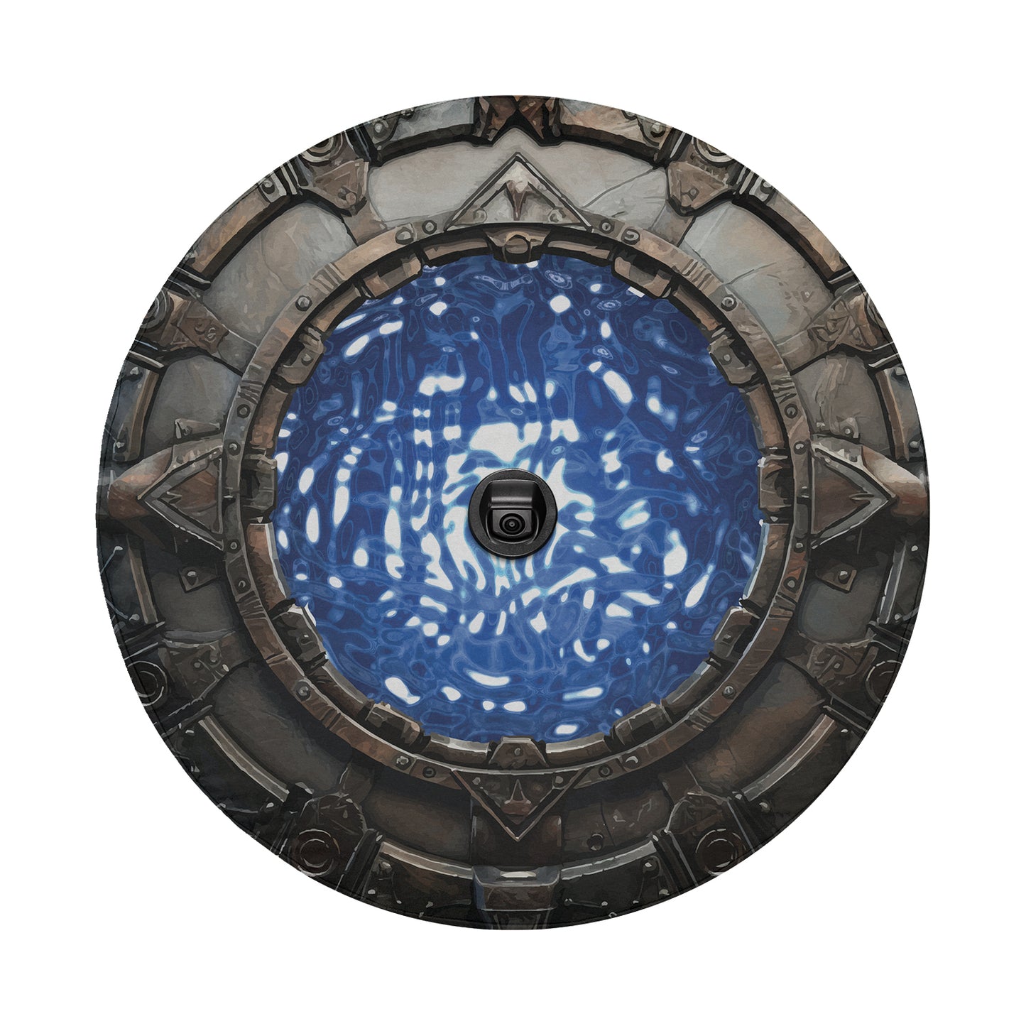 Space Arch Portal Spare Tire Cover With Backup Camera Hole