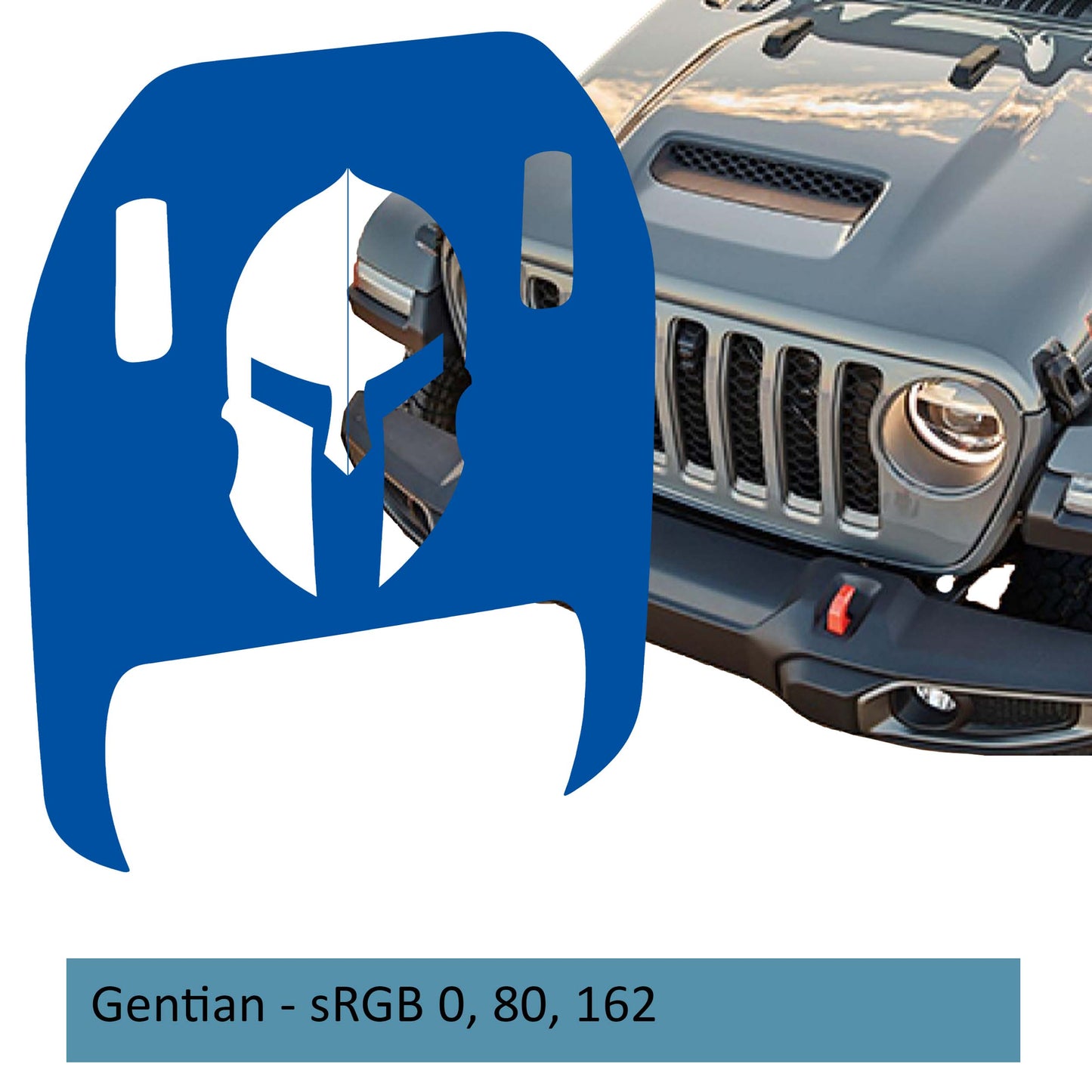 Spartan Helmet Clawed Foot Hood Decal - Fits 2018+ Wrangler JL Gladiator JT Mojave/392