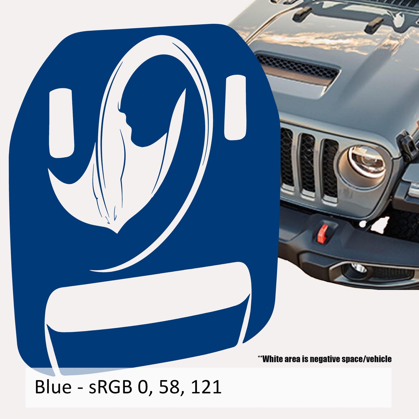 Stingray Clawed Foot Hood Decal - Fits 2018+ Wrangler JL Gladiator JT Mojave/392