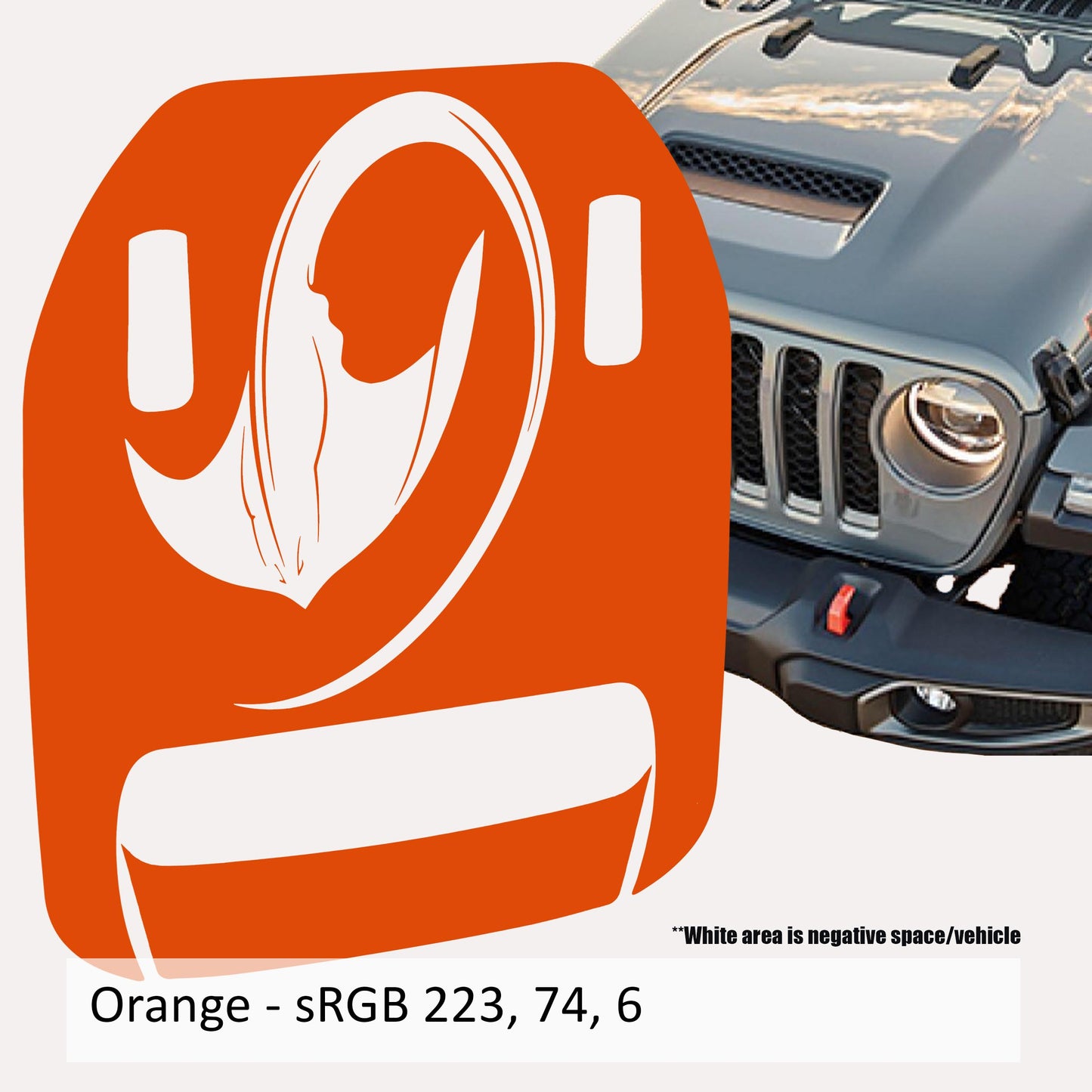 Stingray Clawed Foot Hood Decal - Fits 2018+ Wrangler JL Gladiator JT Mojave/392