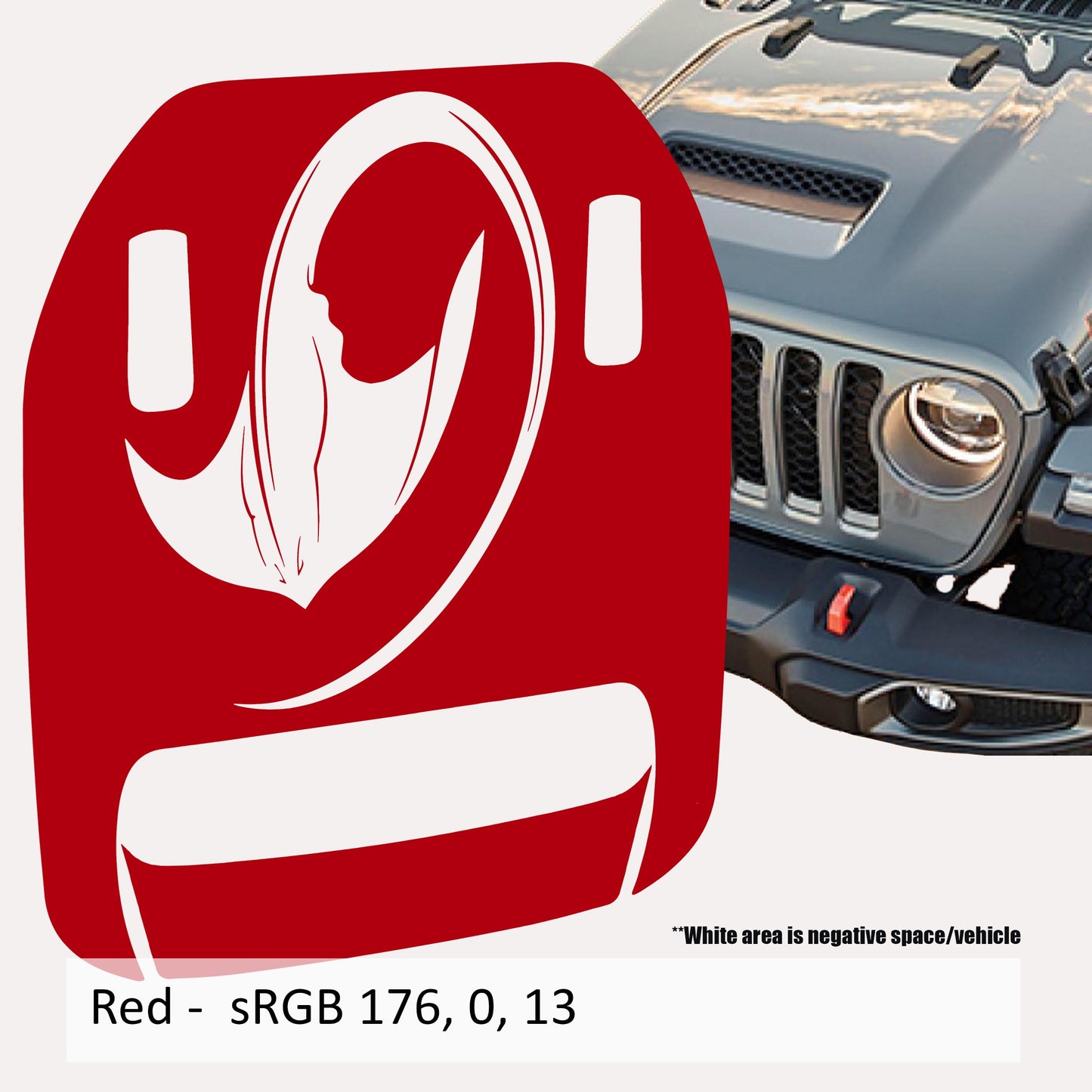 Stingray Clawed Foot Hood Decal - Fits 2018+ Wrangler JL Gladiator JT Mojave/392