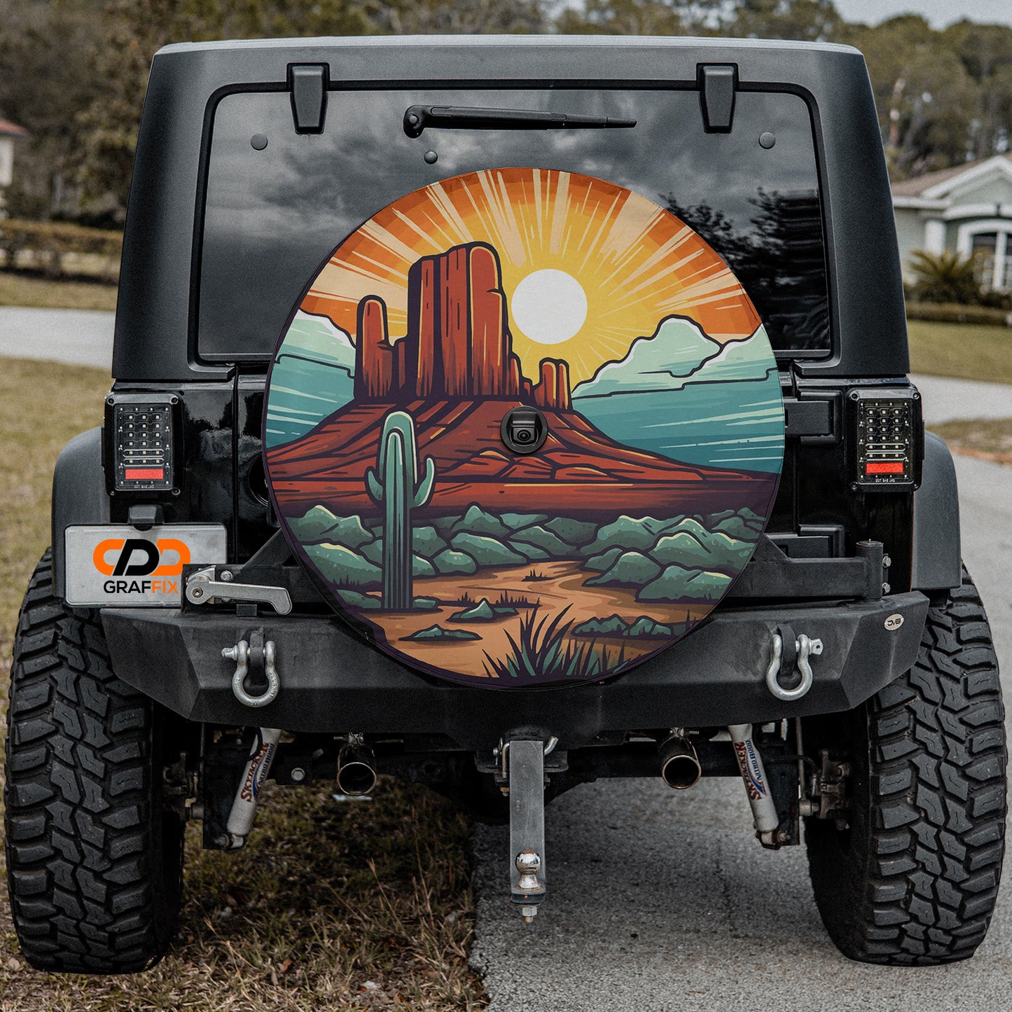 Sunset Over Sedona Spare Tire Cover With Backup Camera Hole