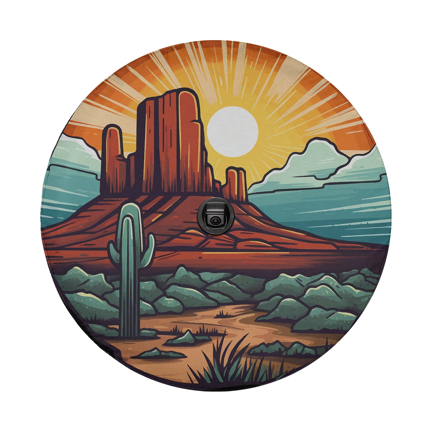Sunset Over Sedona Spare Tire Cover With Backup Camera Hole