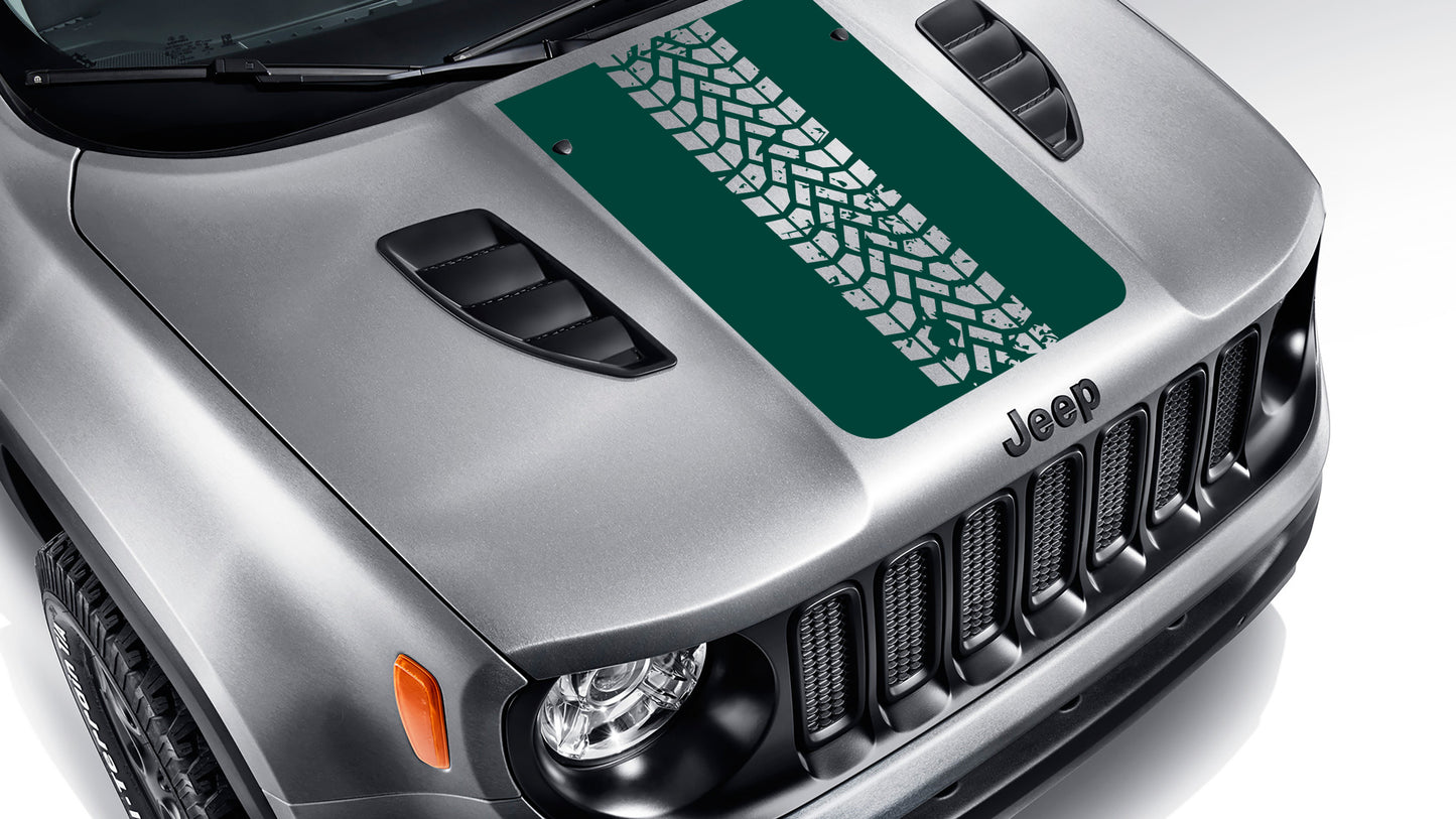 BU Tire Track Blackout Hood Vinyl Decal