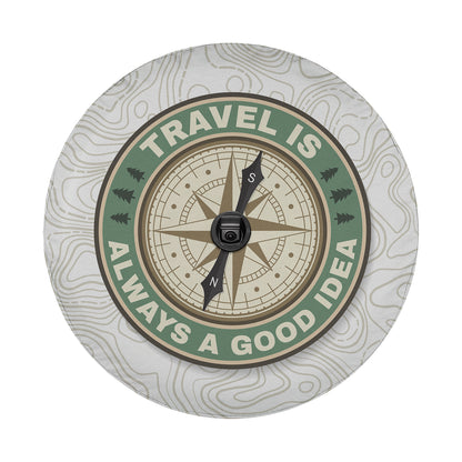 Travel is Always a Good Idea Spare Tire Cover With Backup Camera Hole