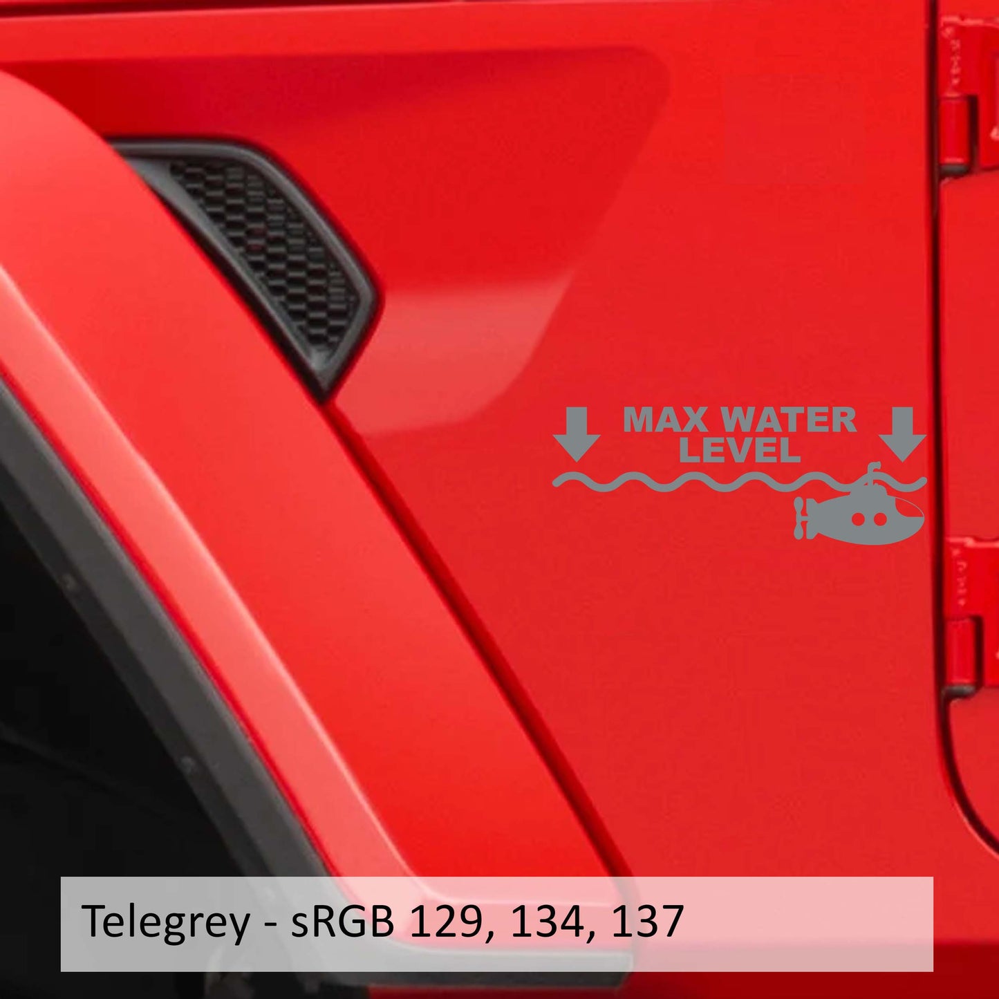 Max Maximum Water Level Submarine Vinyl Decal Set (Pair)