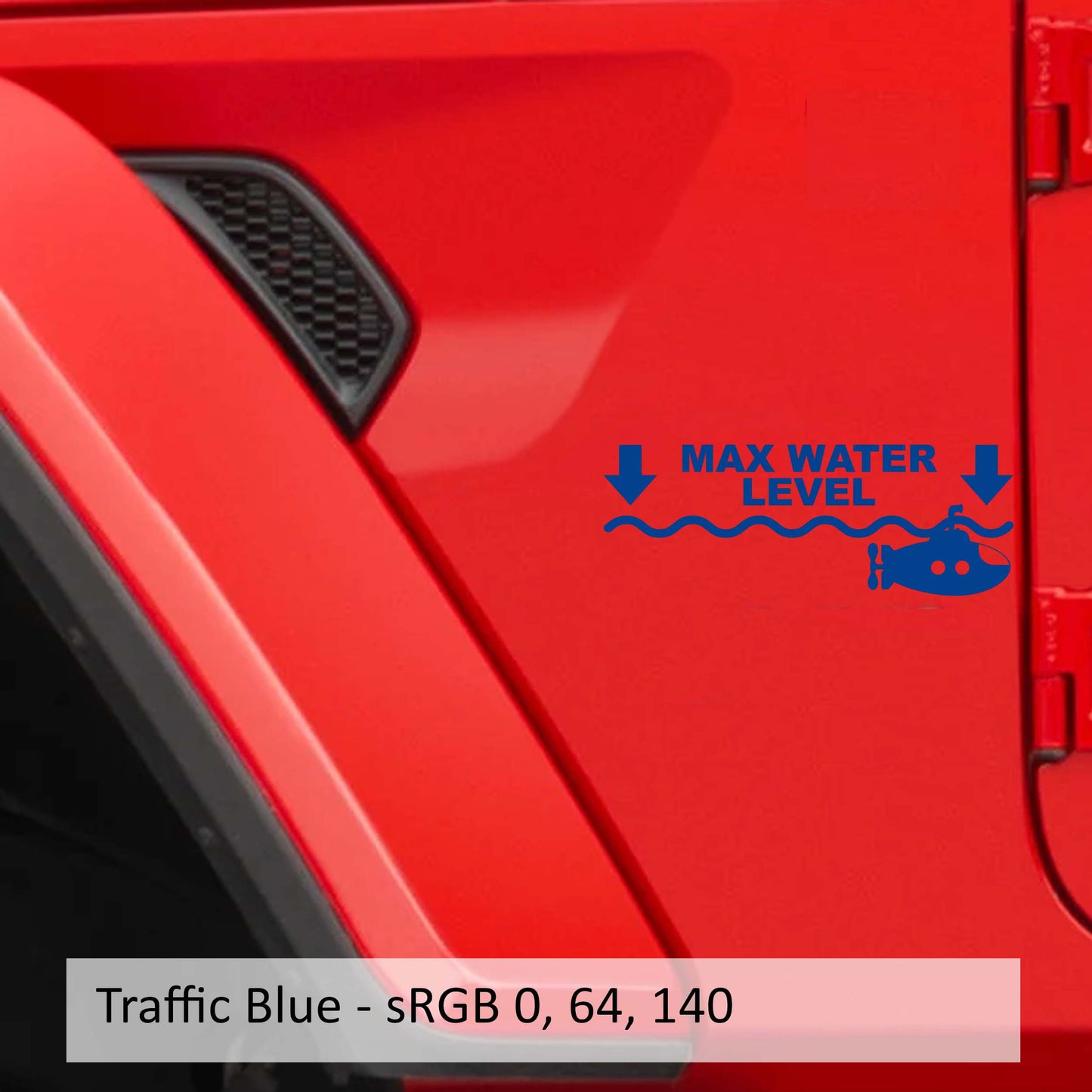 Max Maximum Water Level Submarine Vinyl Decal Set (Pair)