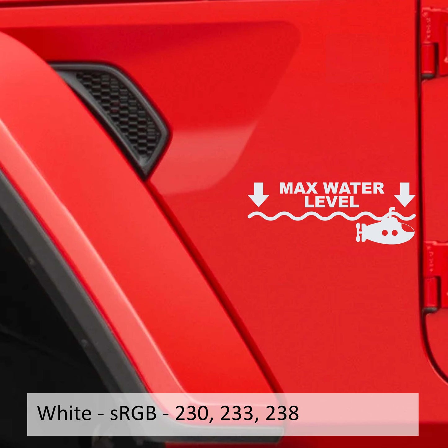 Max Maximum Water Level Submarine Vinyl Decal Set (Pair)