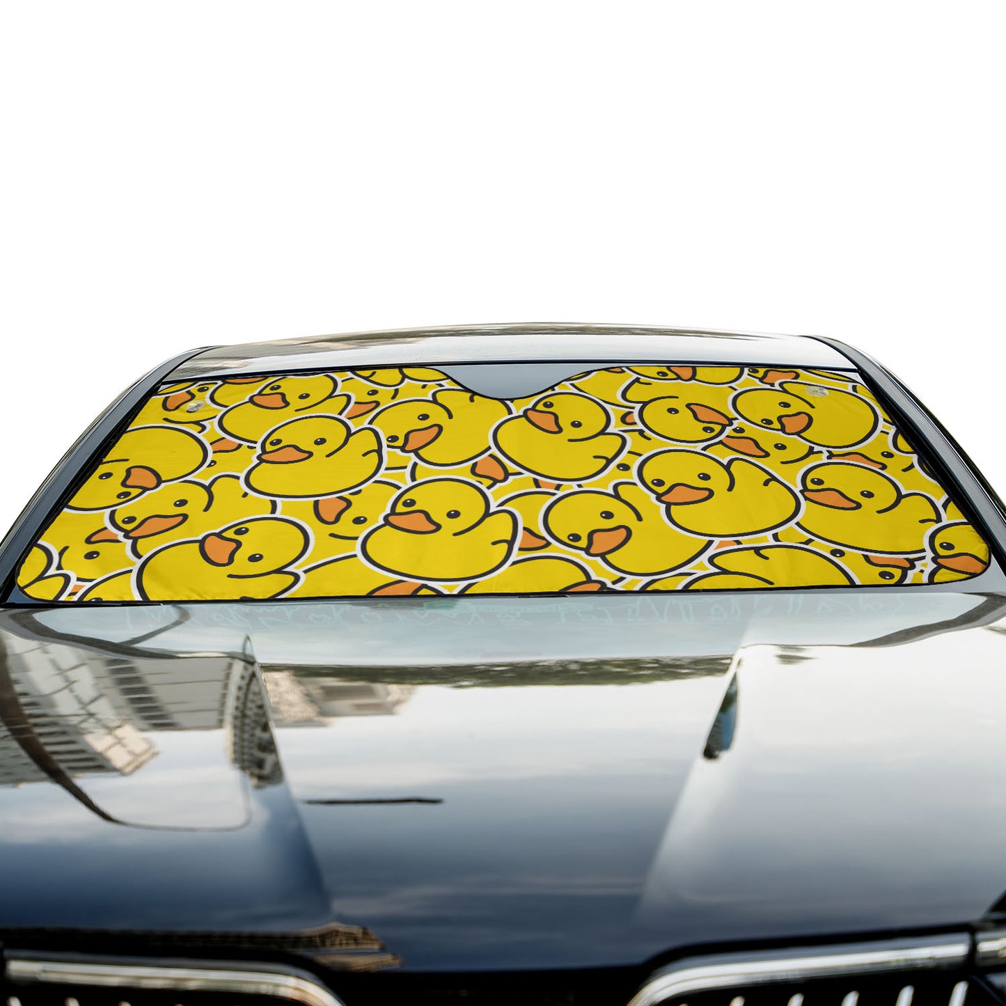 Yellow Rubber Ducky Accordion Style Universal Auto Sunshade for Front Windshield