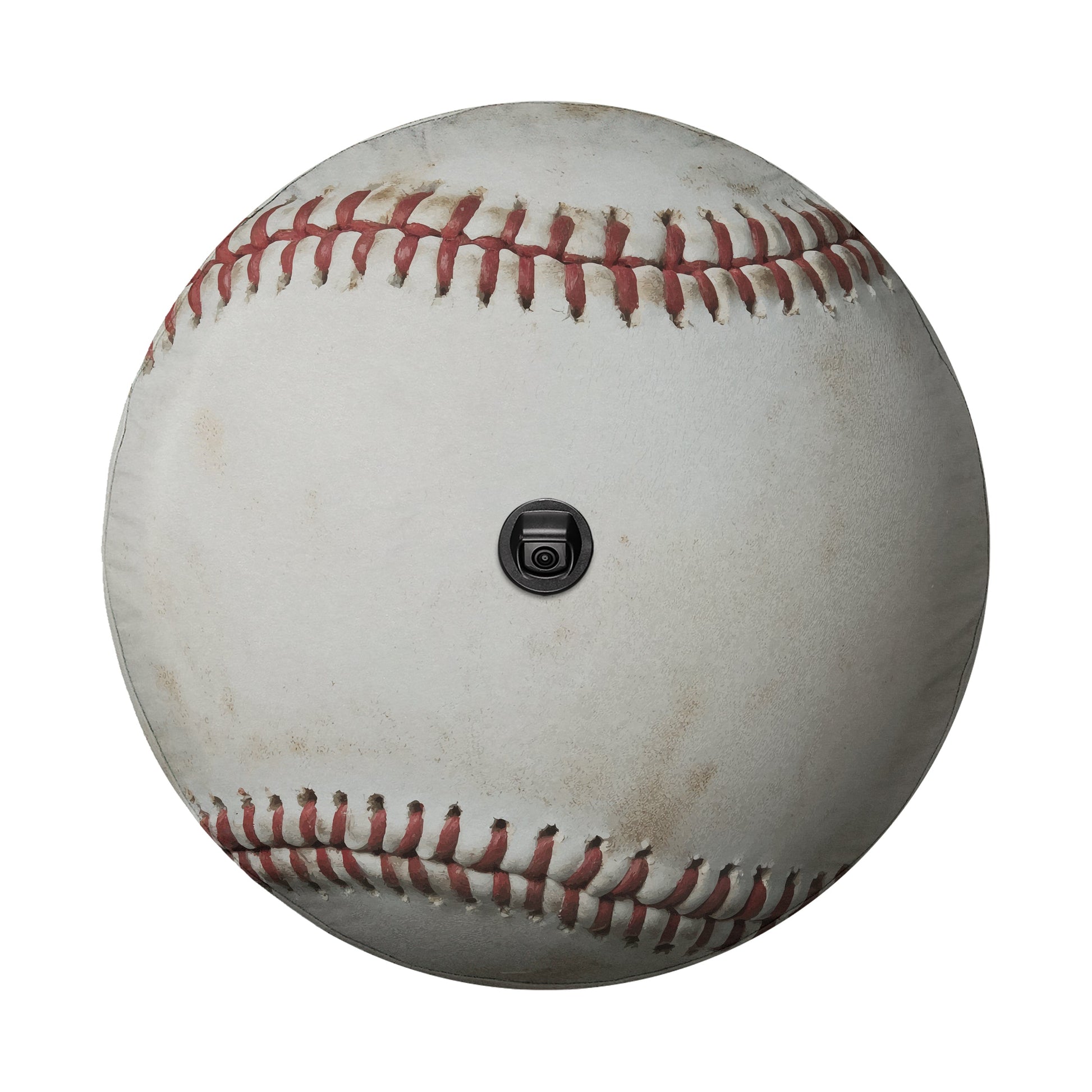 a white baseball with a red stitch on it