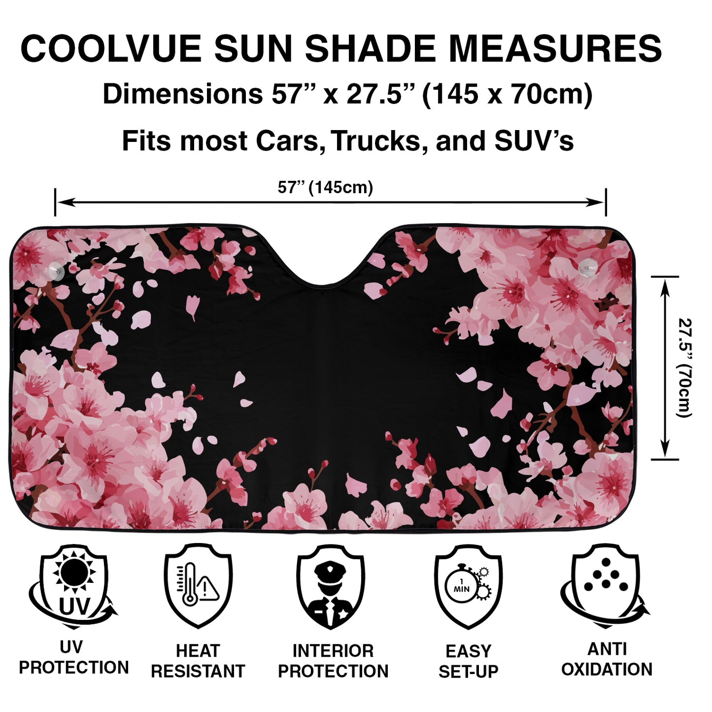 a car mat with pink flowers on it