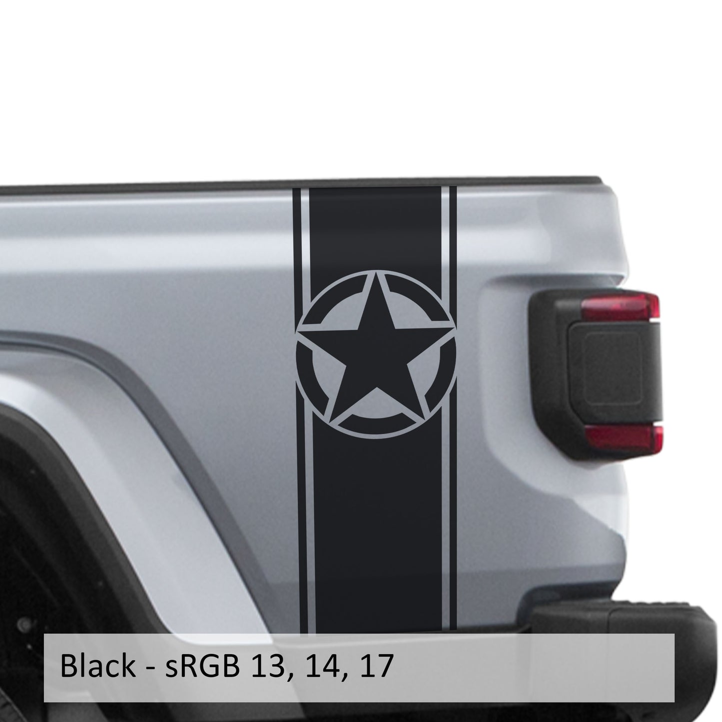 Alpha Romeo Star Bedside Stripe Graphic Decal Set - Fits Jeep Wrangler JL/Jeep Gladiator JT 2018+