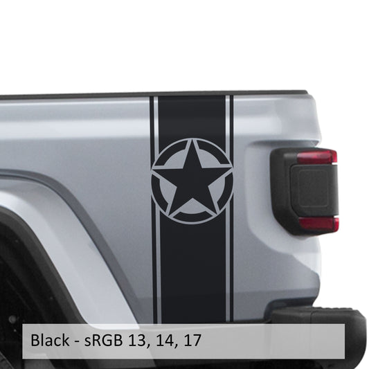 Alpha Romeo Star Bedside Stripe Graphic Decal Set - Fits Jeep Wrangler JL/Jeep Gladiator JT 2018+