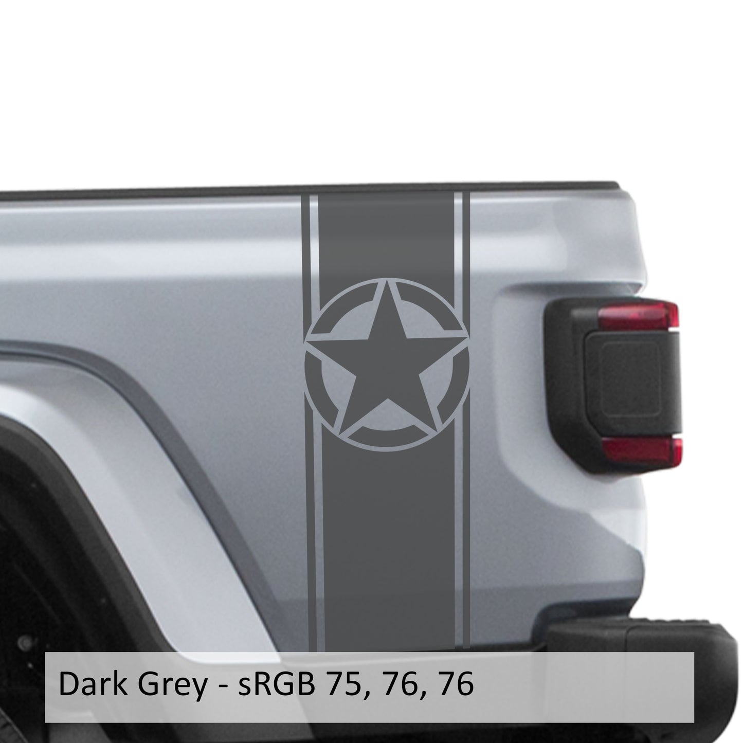 Alpha Romeo Star Bedside Stripe Graphic Decal Set - Fits Jeep Wrangler JL/Jeep Gladiator JT 2018+