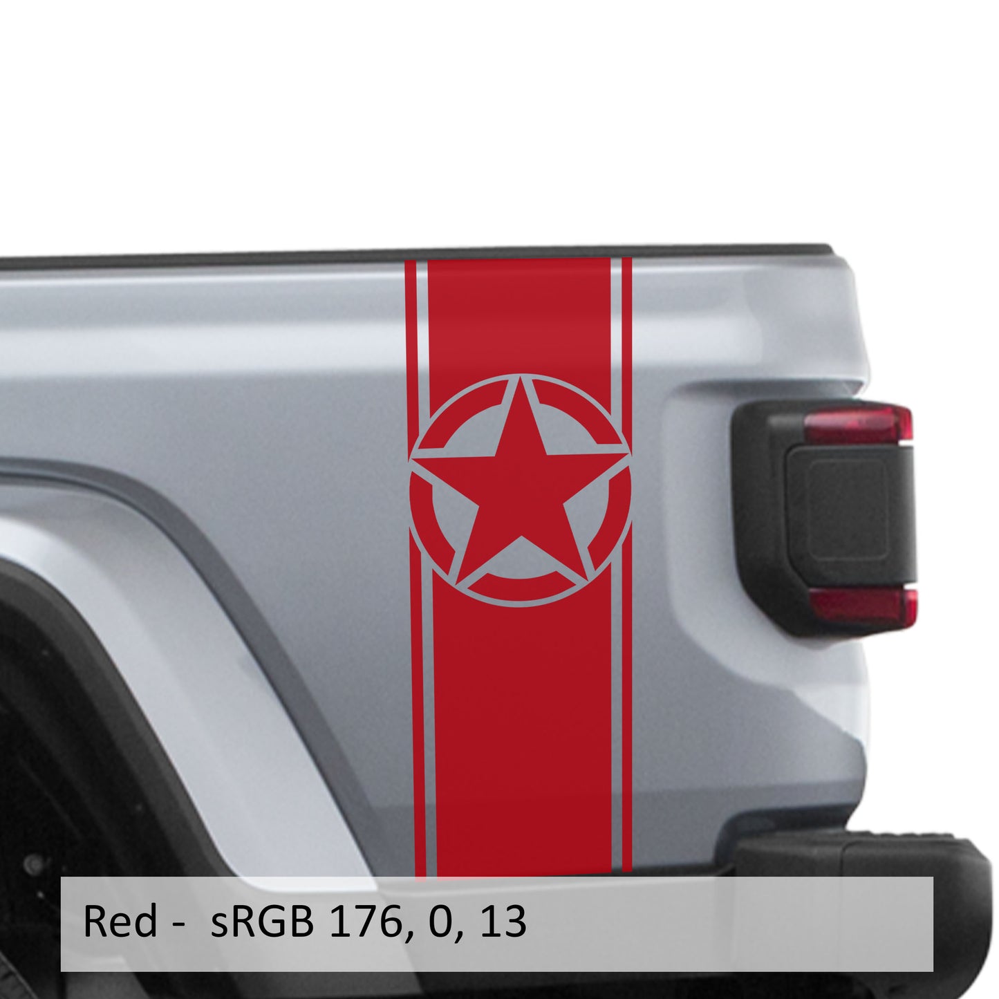 Alpha Romeo Star Bedside Stripe Graphic Decal Set - Fits Jeep Wrangler JL/Jeep Gladiator JT 2018+