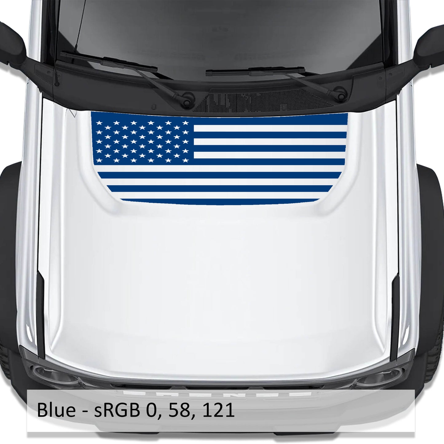 American Flag Blackout Hood Vinyl Decal Fits Ford Bronco 2021+