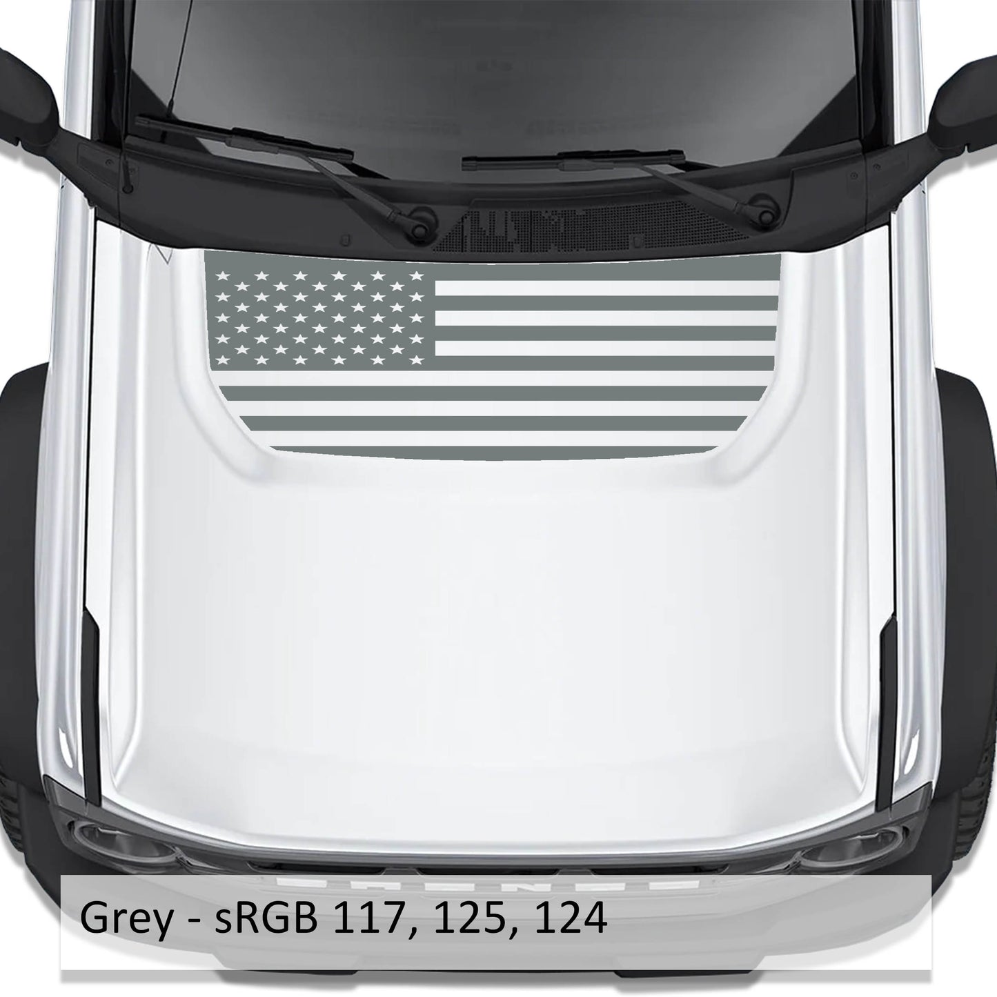American Flag Blackout Hood Vinyl Decal Fits Ford Bronco 2021+