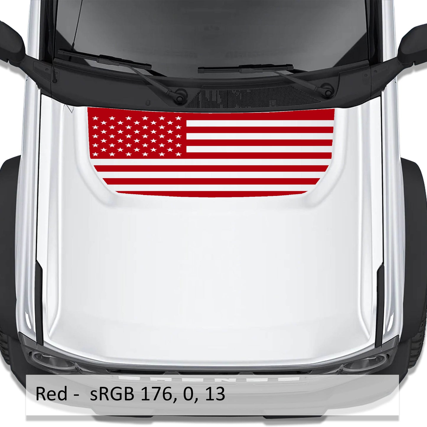 American Flag Blackout Hood Vinyl Decal Fits Ford Bronco 2021+