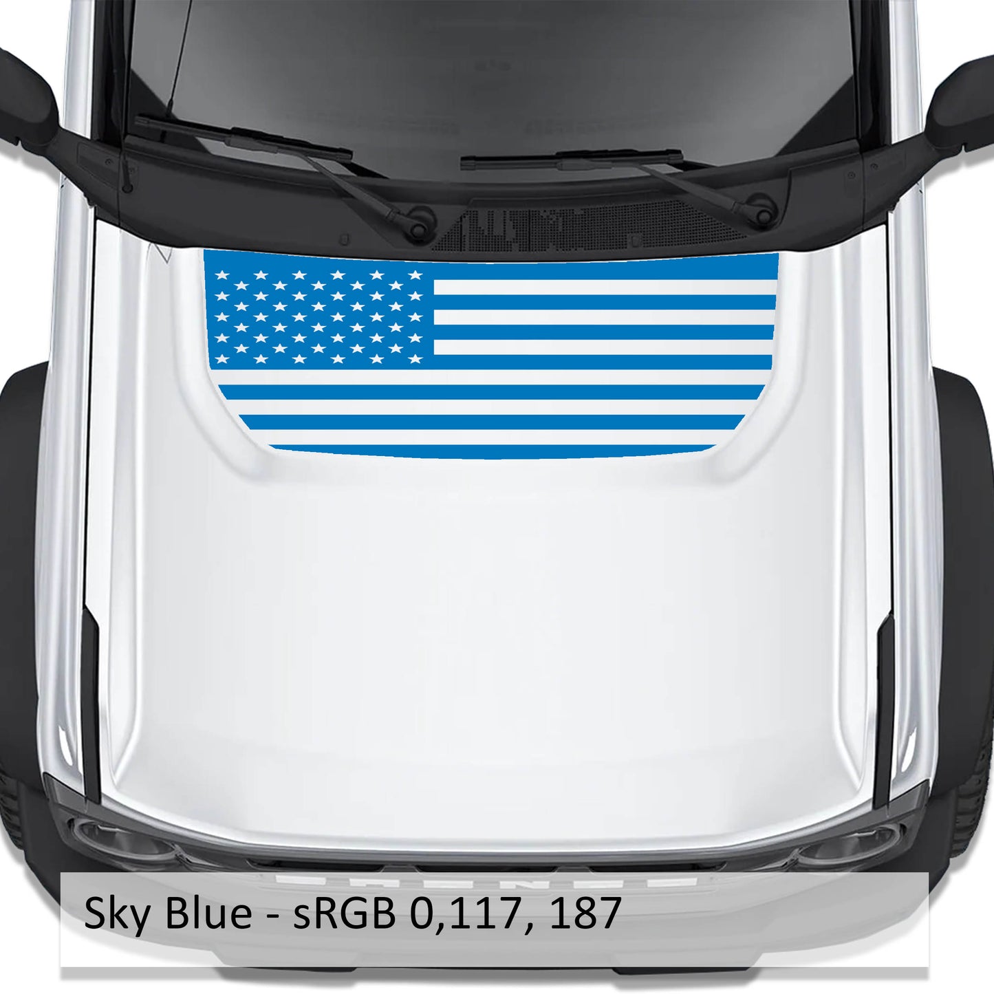 American Flag Blackout Hood Vinyl Decal Fits Ford Bronco 2021+
