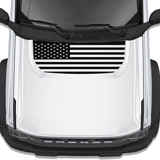 American Flag Blackout Hood Vinyl Decal Fits Ford Bronco 2021+