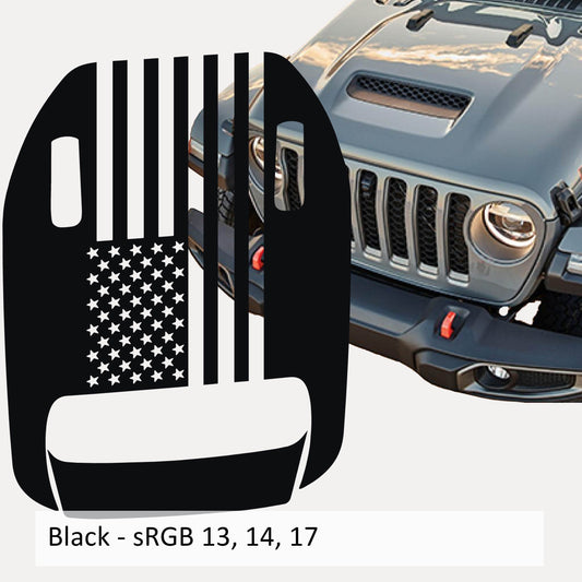 American Flag Clawed Foot Hood Decal - Fits 2018+ Wrangler JL 392 Gladiator JT Mojave
