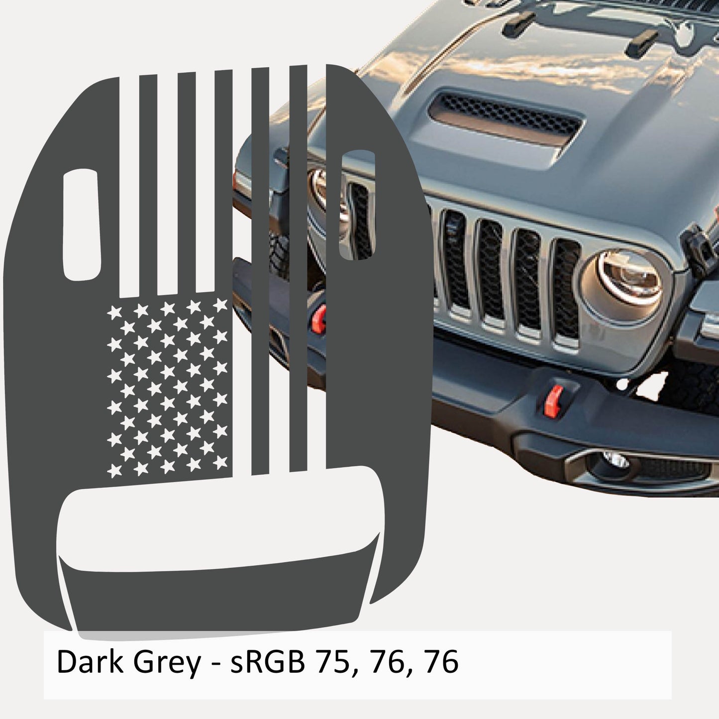 American Flag Clawed Foot Hood Decal - Fits 2018+ Wrangler JL 392 Gladiator JT Mojave