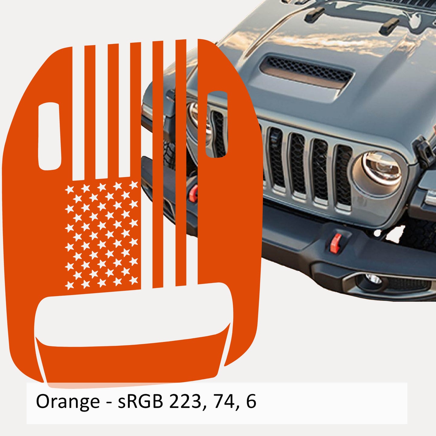 American Flag Clawed Foot Hood Decal - Fits 2018+ Wrangler JL 392 Gladiator JT Mojave