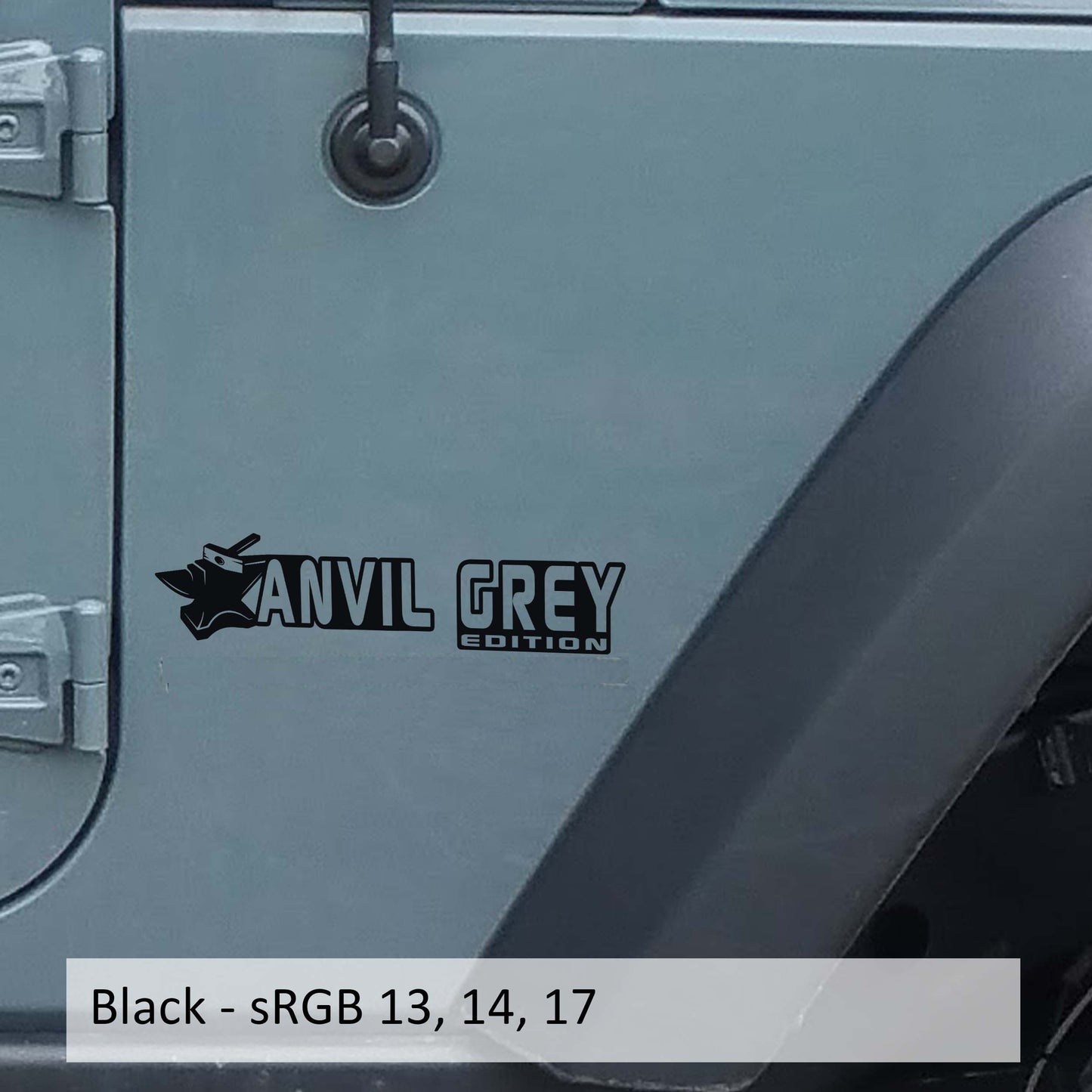 Anvil Grey Edition (Pair) Fender Decals For Wrangler/Gladiator JL/JT
