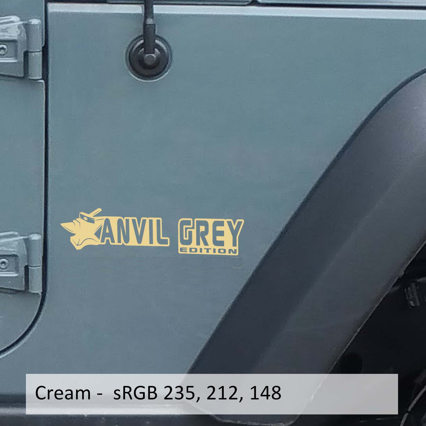 Anvil Grey Edition (Pair) Fender Decals For Wrangler/Gladiator JL/JT