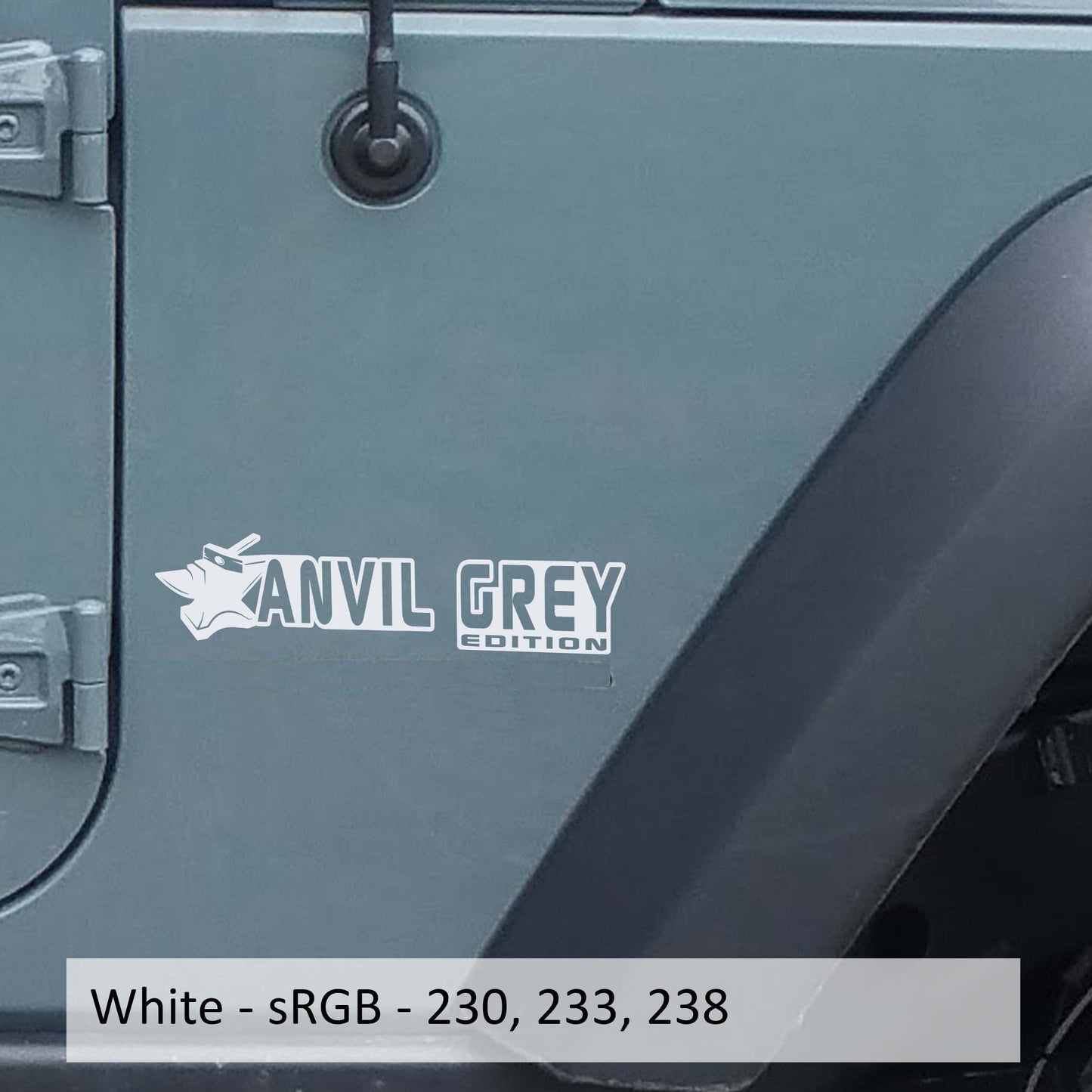 Anvil Grey Edition (Pair) Fender Decals For Wrangler/Gladiator JL/JT