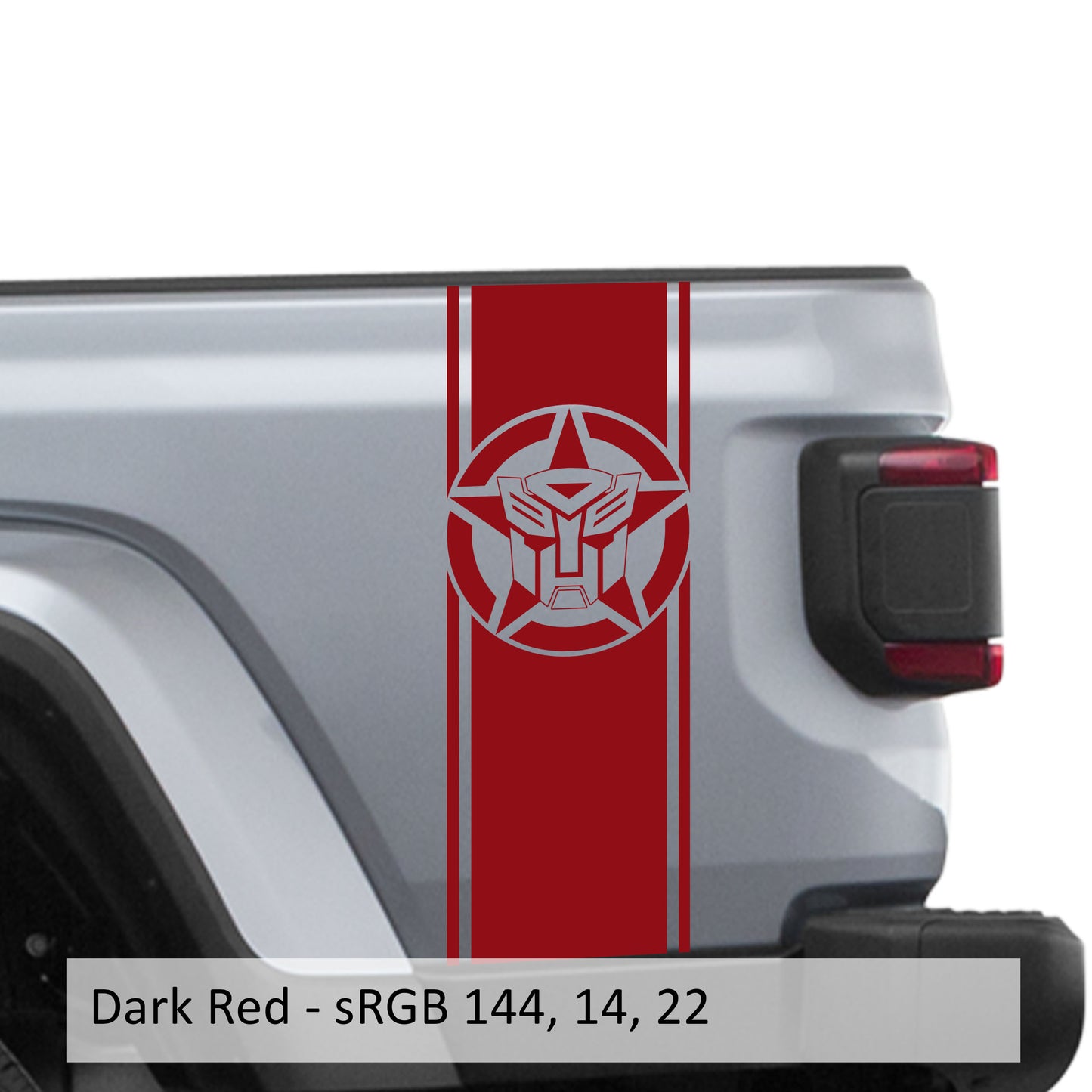 Autobot Alpha Romeo Star Bedside Stripe Graphic Decal Set - Fits Jeep Wrangler JL/Jeep Gladiator JT 2018+