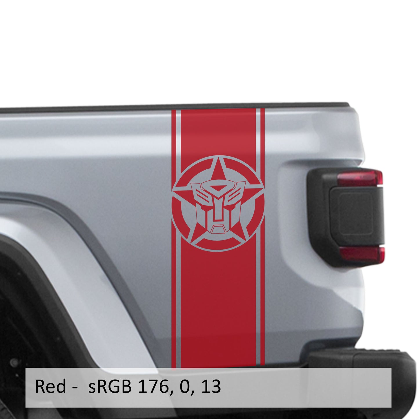 Autobot Alpha Romeo Star Bedside Stripe Graphic Decal Set - Fits Jeep Wrangler JL/Jeep Gladiator JT 2018+
