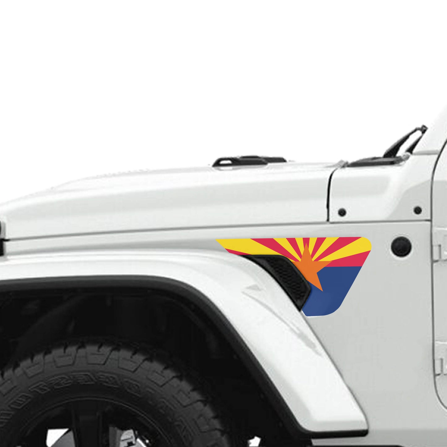 Arizona State Flag 2pc Vinyl Fender Decal - Fits Jeep Wrangler JL/Jeep Gladiator JT 2018+
