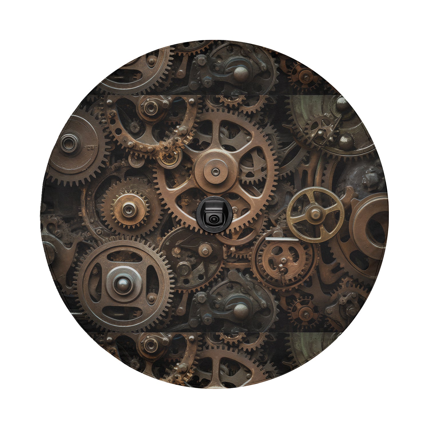 a close up of a clock face with many gears