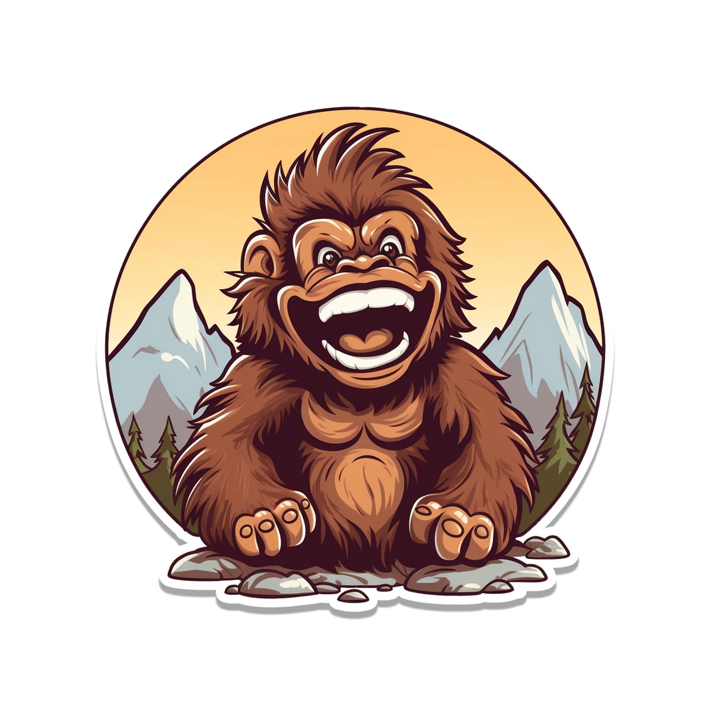 Smiling Baby Sasquatch Vinyl Sticker