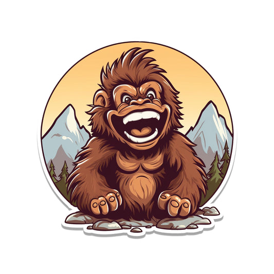 Smiling Baby Sasquatch Vinyl Sticker