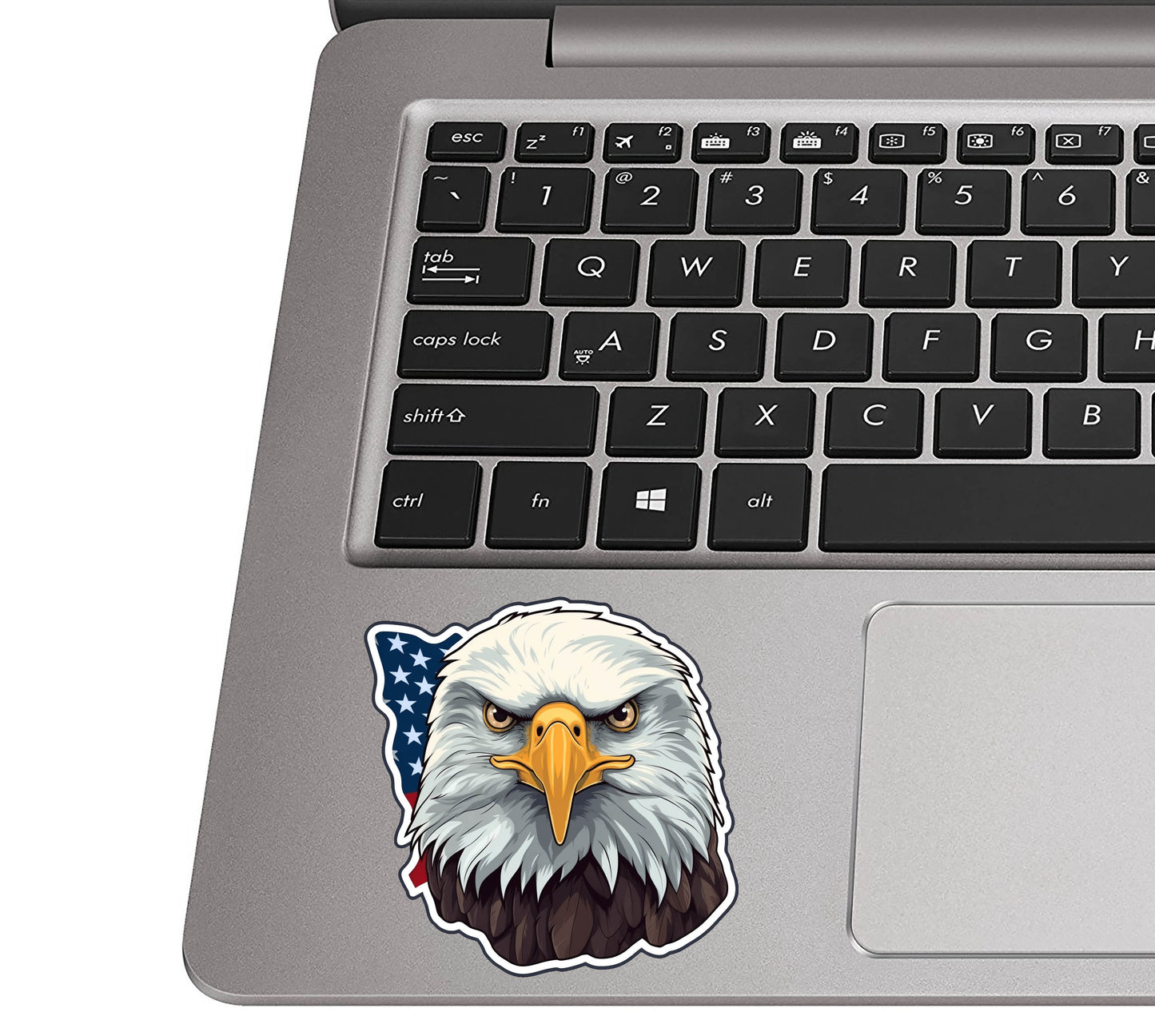 Bald Eagle Head with American Flag Vinyl Sticker