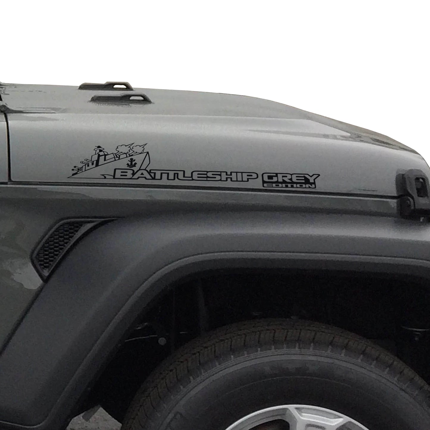 Battleship Grey Side Hood Vinyl Decal (Pair)