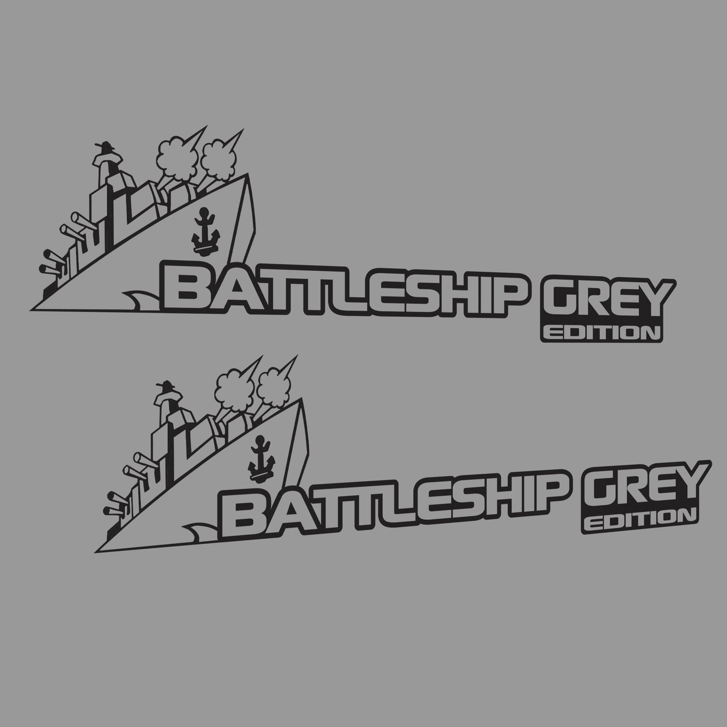 Battleship Grey Side Hood Vinyl Decal (Pair)