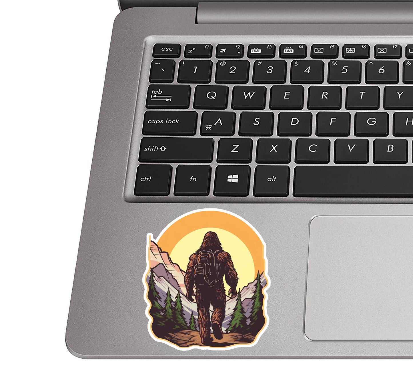 Bigfoot Going Camping Vinyl Sticker