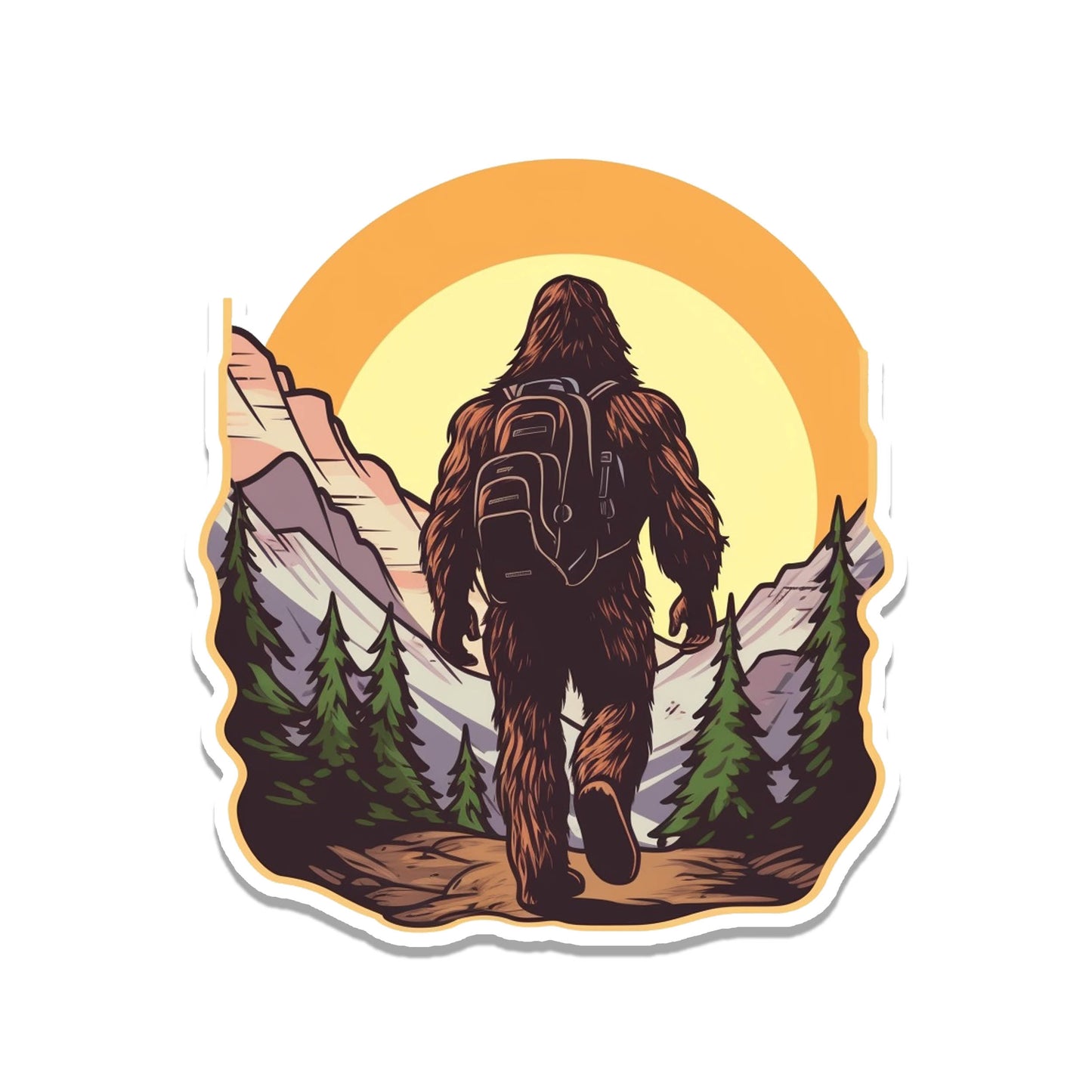 Bigfoot Going Camping Vinyl Sticker