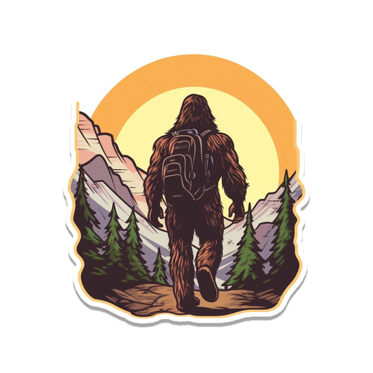Bigfoot Going Camping Vinyl Sticker