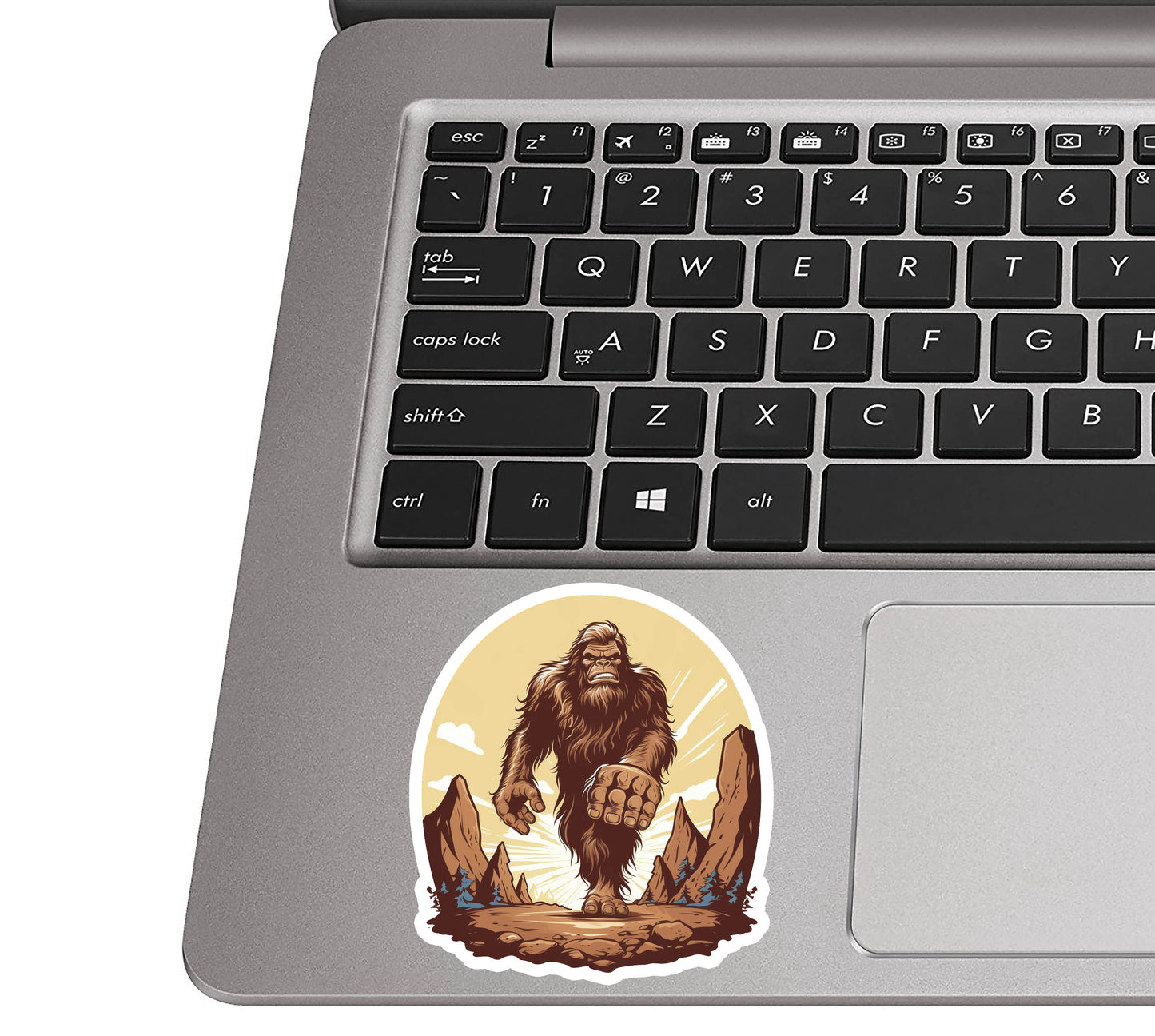 Bigfoot Approaching Over Horizon Vinyl Sticker
