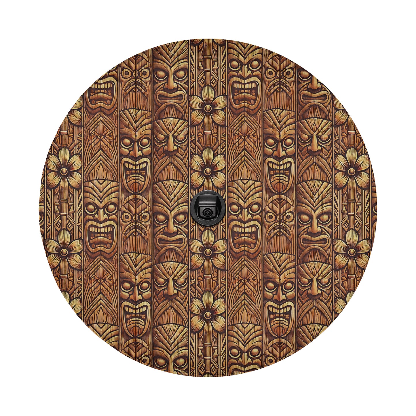 a wooden plate with a design on it