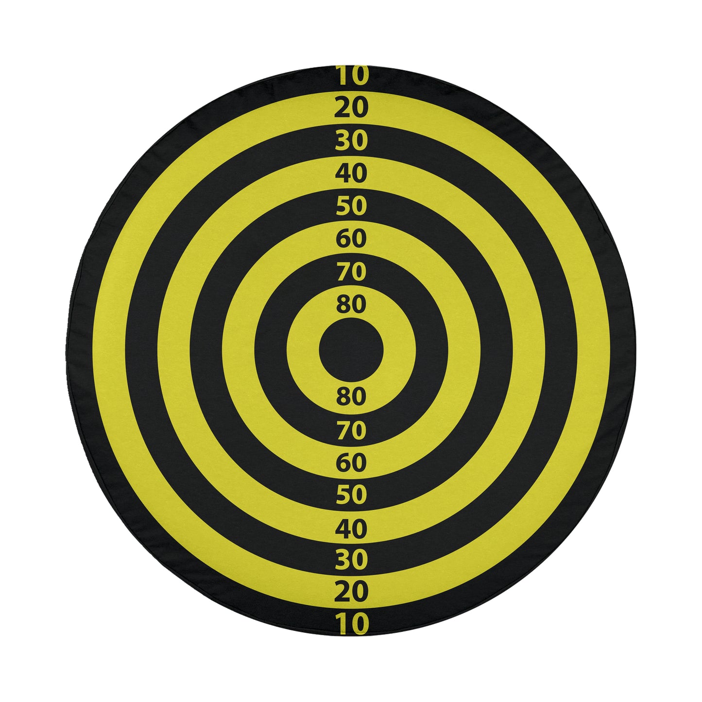 a yellow and black circle with numbers on it