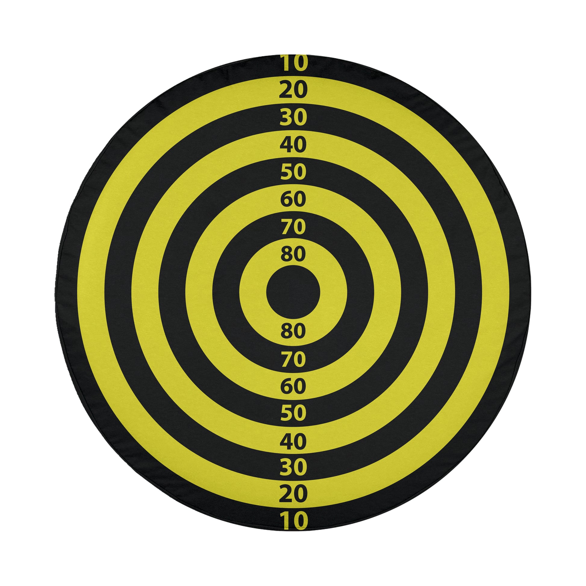 a yellow and black circle with numbers on it